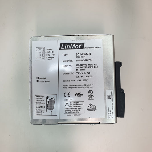 Linmot S01-72/500 Power Supply Module [Used]